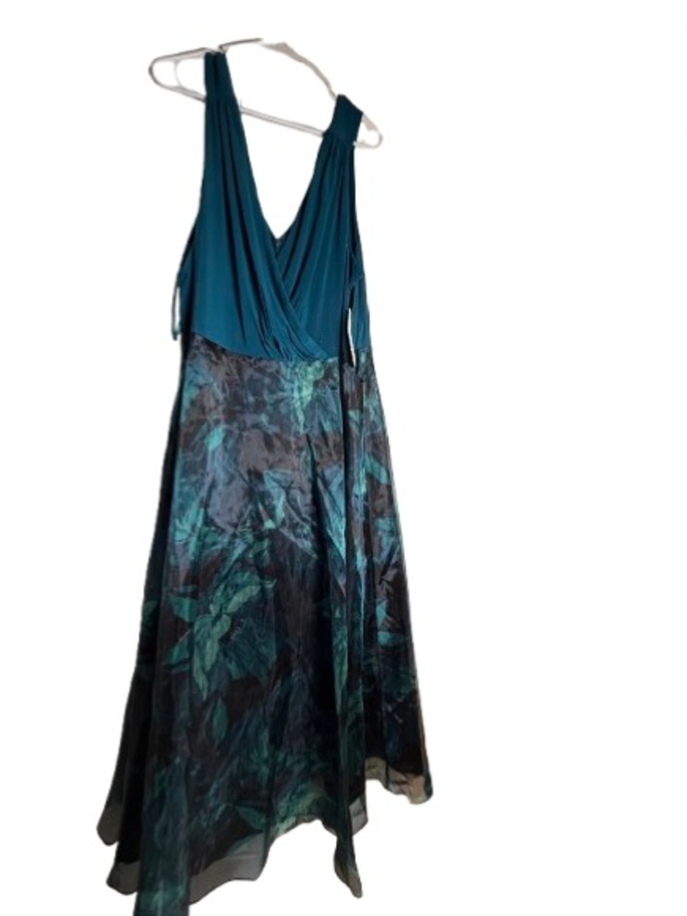 Eliza J Teal Floral V-Neck Maxi Dress - Picture 2 of 7